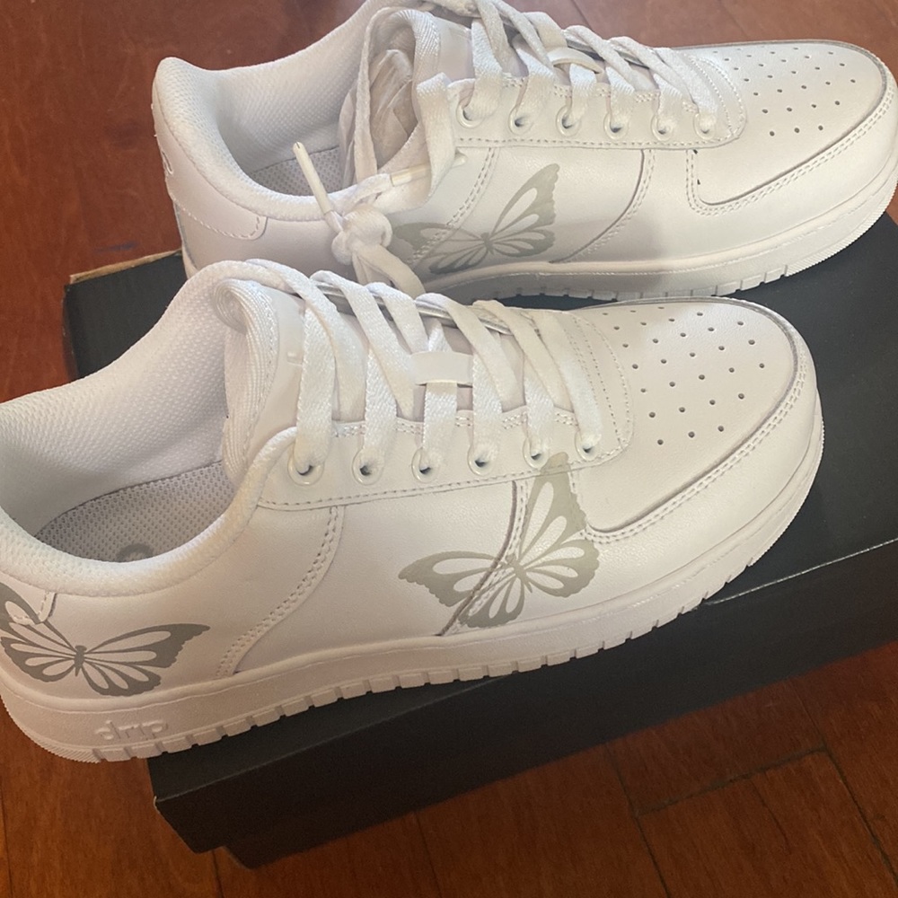 Custom Air Force 1s reflective butterfly